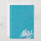 Invitation Fleur de maman colorée Turquoise Mariage (Dos)