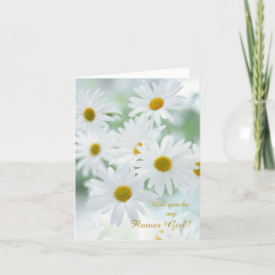 Invitation Fleur de marguerite blanche pour fille d'honneur d
