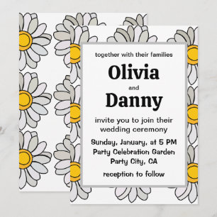 Invitation Fleur de marguerite florale mariage Marguerite