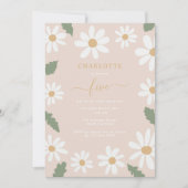Invitation Fleur de marguerite mignonne Fête d'anniversaire F (Devant)