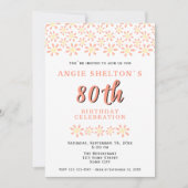 Invitation Fleur de marguerite simple Fleur 80e fête d'annive (Devant)