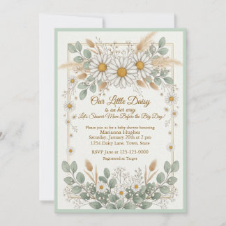 Invitation Fleur de marguerite un bébé en route