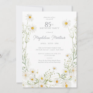 Invitation Fleur de naissance du mois d'avril pour 85e annive