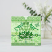 Invitation Fleur de naissance et Gem May Bircage Card (Debout devant)