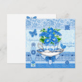 Invitation Fleur de naissance et Gem Septembre Teup Card (Devant / Derrière)