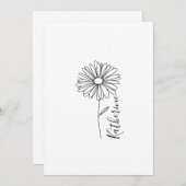 Invitation Fleur de naissance personnalisée avril marguerite (Devant / Derrière)