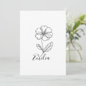 Invitation Fleur de naissance personnalisée de février primev (Debout devant)