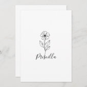 Invitation Fleur de naissance personnalisée février violette (Devant / Derrière)