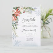 Invitation Fleur de neige L'hiver est sur le chemin baby show (Debout devant)