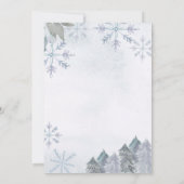Invitation Fleur de neige L'hiver est sur le chemin baby show (Dos)
