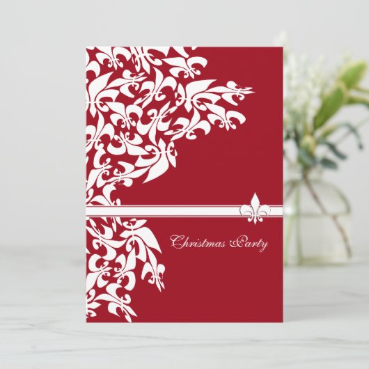 Invitation Fleur de Noël Blanc rouge (Debout devant)