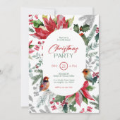 Invitation Fleur De Noël Et Aquarelle Feuille (Devant)