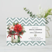 Invitation Fleur de Noël | Fête des mariées de Noël (Debout devant)