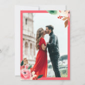 Invitation Fleur de Noël hiver Aquarelle photo mariage (Dos)