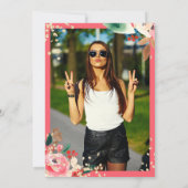 Invitation Fleur de Noël hiver Aquarelle photo Sweet 16 (Dos)