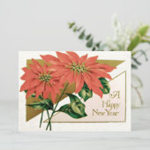 Invitation Fleur de Noël Poinsettia (Debout devant)