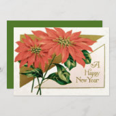 Invitation Fleur de Noël Poinsettia (Devant / Derrière)