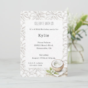 Invitation Fleur de noix de coco d'Aloha tropical