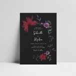 Invitation Fleur de nuit exotique | Moody Dark Romantic Maria<br><div class="desc">Surprenez vos proches avec cette faire-part de mariage romantique et élégante,  avec des textes floraux foncés et personnalisés de votre choix. Customisez facilement en cliquant sur l'option "personnaliser".</div>