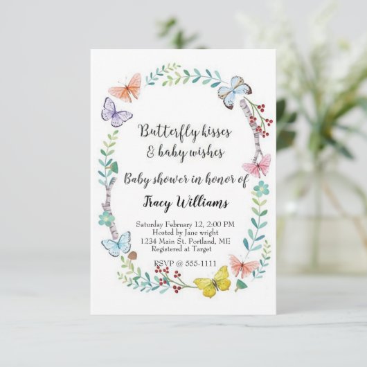 Invitation Fleur de papillon (Debout devant)