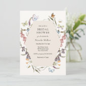 Invitation Fleur de papillon Jardin nuptiale Douche Invitatio (Debout devant)