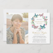 Invitation Fleur de papillon Photo Célébration de la vie funé (Devant)