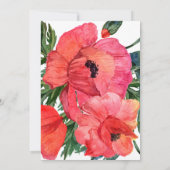 Invitation Fleur de pavot Aquarelle rouge Floral élégant mari (Dos)