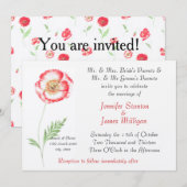 Invitation Fleur de pavot sauvage (Devant / Derrière)
