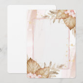 Invitation Fleur de pêche et de corail (Devant / Derrière)