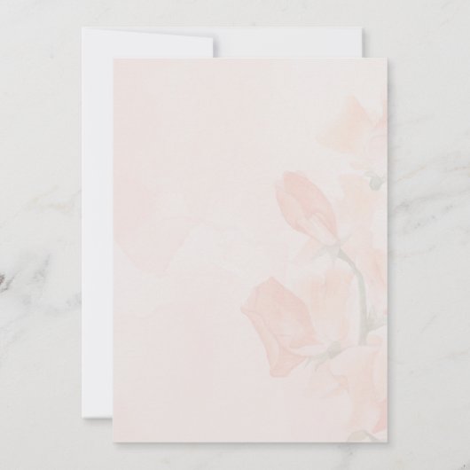 Invitation Fleur de Pêche Simple Mariage élégant (Dos)