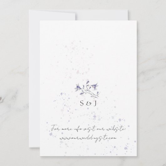 Invitation Fleur de périphérie simple aquarelle (Dos)