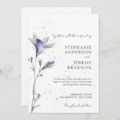 Invitation Fleur de périphérie simple aquarelle (Devant / Derrière)