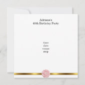 Invitation Fleur de perle blanche rose 40e anniversaire fabul (Dos)