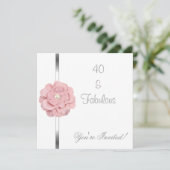 Invitation Fleur de perle blanche rose Incroyable 40e anniver (Debout devant)