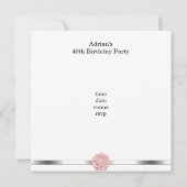 Invitation Fleur de perle rose blanche Fabuleux 40e anniversa (Dos)