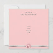 Invitation Fleur de perle rose blanche Fabuleux 40e anniversa (Dos)