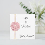Invitation Fleur de perle rose blanche Fabuleux 40e anniversa (Debout devant)