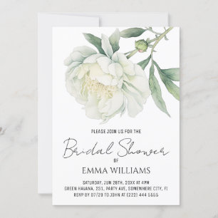 Invitation Fleur de pivoine aquarelle   FÊTE DES MARIÉES