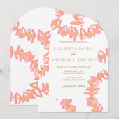 Invitation Fleur de Plumeria Rose (Devant / Derrière)