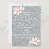 Invitation Fleur de Plumeria Tropicale Gris Rose Fête d'été (Devant)