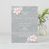 Invitation Fleur de Plumeria Tropicale Gris Rose Fête d'été (Debout devant)