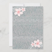 Invitation Fleur de Plumeria Tropicale Gris Rose Fête d'été (Dos)