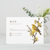 Invitation Fleur de pomme d'oiseau jaune botanique été RSVP (Debout devant)