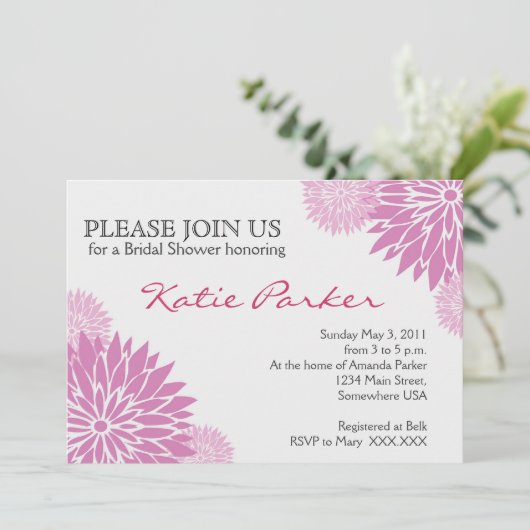 Invitation Fleur de pourpre de dahlia (Debout devant)