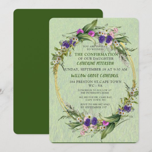 Invitation Fleur de printemps (Devant / Derrière)