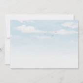 Invitation Fleur de printemps bleu esthétique (Dos)