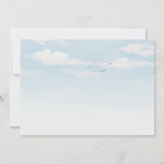 Invitation Fleur de printemps bleu esthétique (Dos)