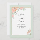 Invitation Fleur de printemps de menthe de corail rose botani (Devant)