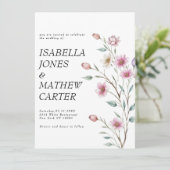 Invitation Fleur de printemps lilas à la menthe blanche rose  (Debout devant)
