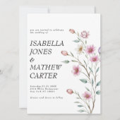 Invitation Fleur de printemps lilas à la menthe blanche rose  (Devant)
